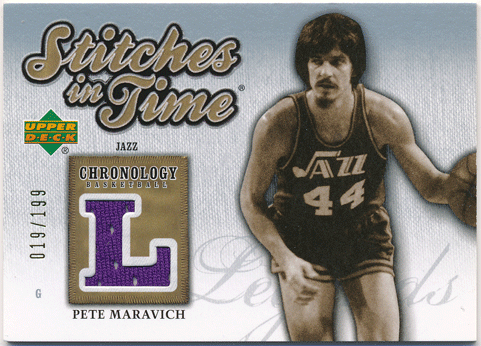 ãƒˆãƒ¬ã‚«ã‚·ãƒ§ãƒƒãƒ— Rookie Star Pete Maravich NBA 06-07 UD Chronology Stiches in