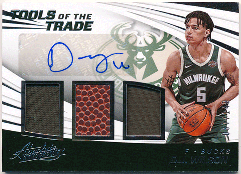 トレカショップ Rookie Star D J Wilson Nba 17 18 Panini Absolute Memorabilia Tools Of The Trade Jersey Ball Auto 087 149