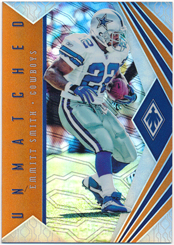 Emmitt Smith NFL 2018 Panini Phoenix Unmatched Orange Prizm 22/49 Jersey  Number