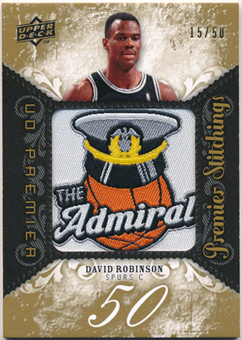 David Robinson NBA 2008-09 Upper Deck UD Premier Stitchings 15/50